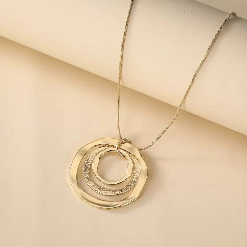 Layered Circle Sterling Silver Pendant