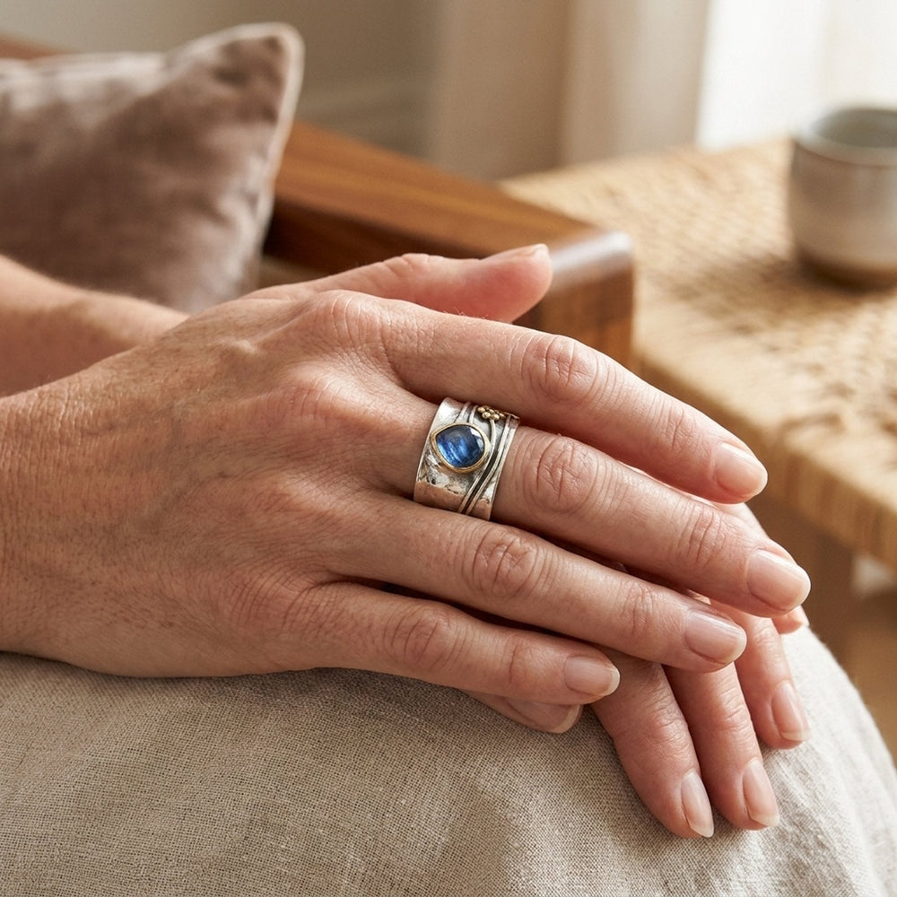 Two-Tone Bezel Set Gemstone Ring