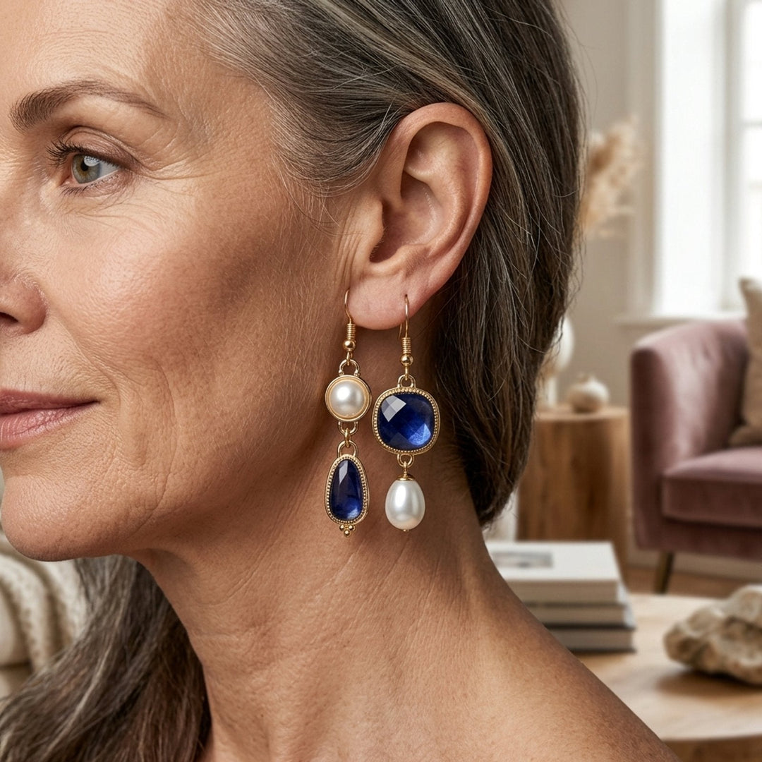 Gold-Plated Pearl Drop Earrings