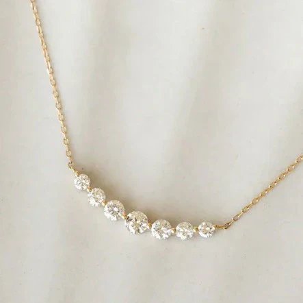 Three-Stone Sapphire Ring &amp; Diamond Curved Necklace Set