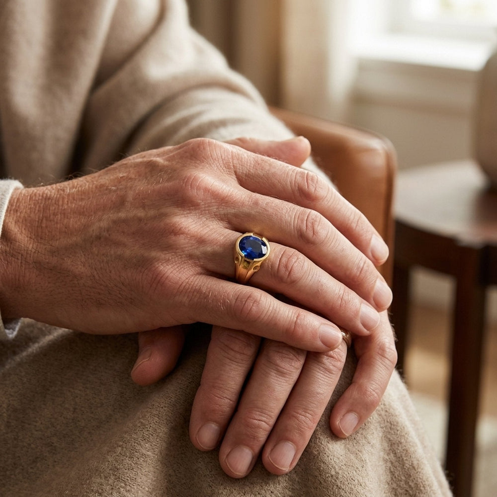 Oval Stone Gold Signet Ring