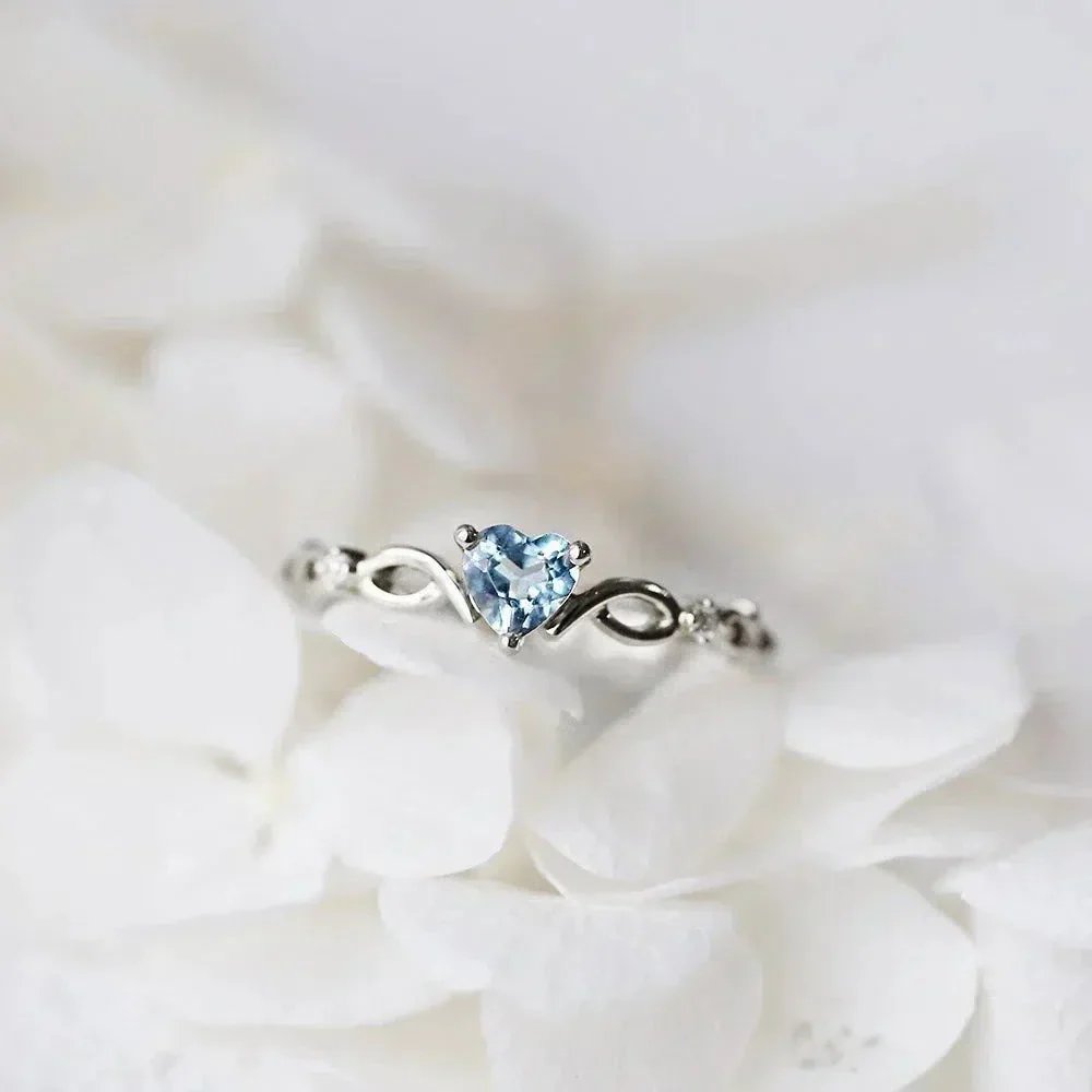 Heart Cut Sterling Silver Ring