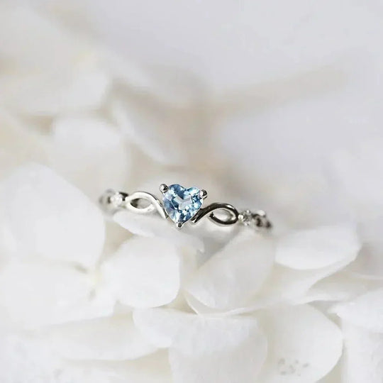 Heart Cut Sterling Silver Ring