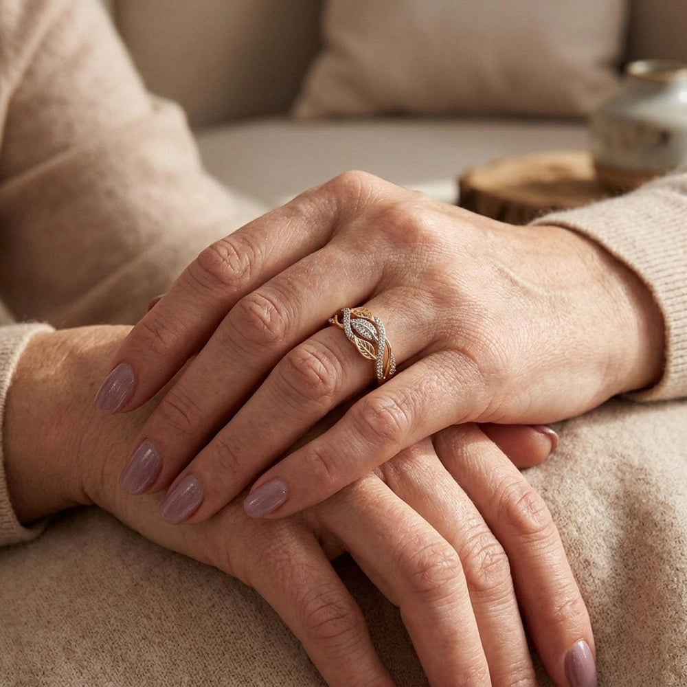 Pavé Leaf Design Ring