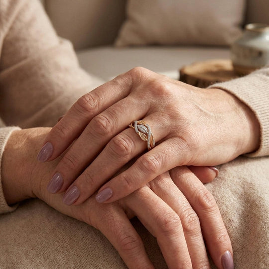 Pavé Leaf Design Ring