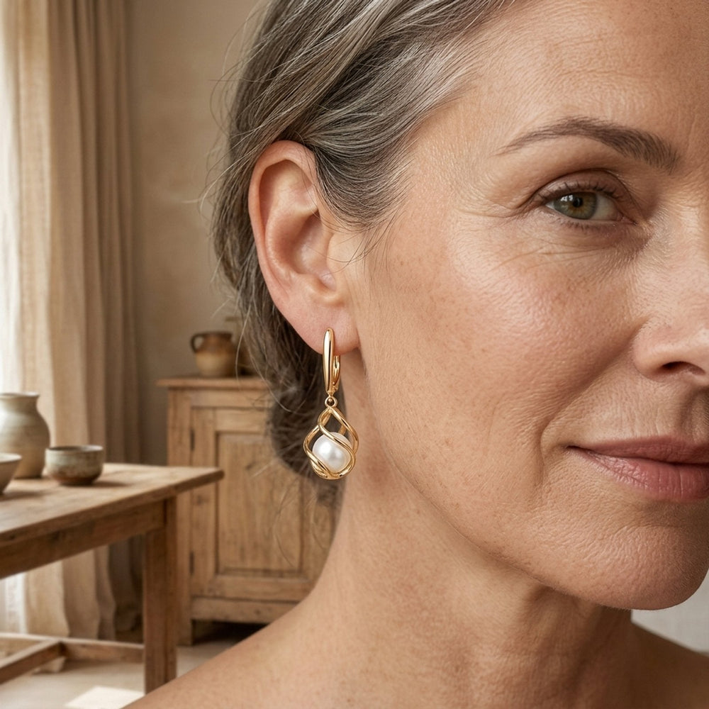Leverback Pearl Drop Earrings