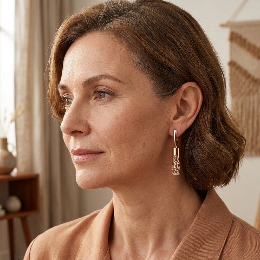 Gold Plated Filigree Drop Earrings