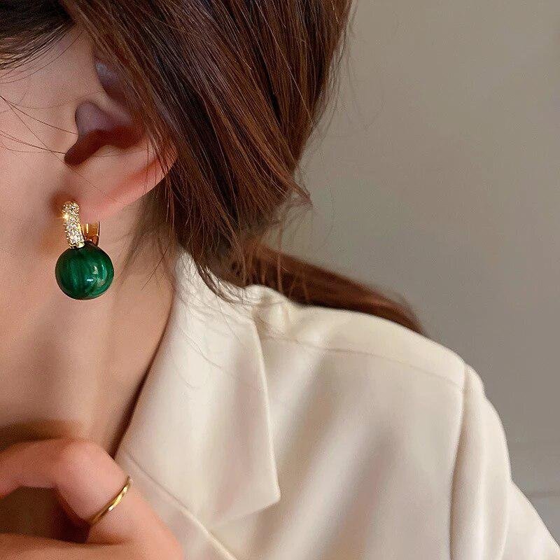 Pavé Drop Ball Earrings