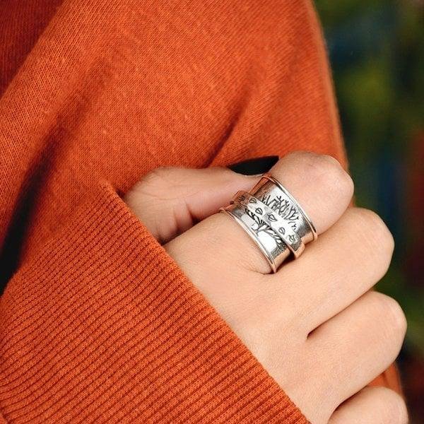 Sterling Silver Tree of Life Spinner Ring