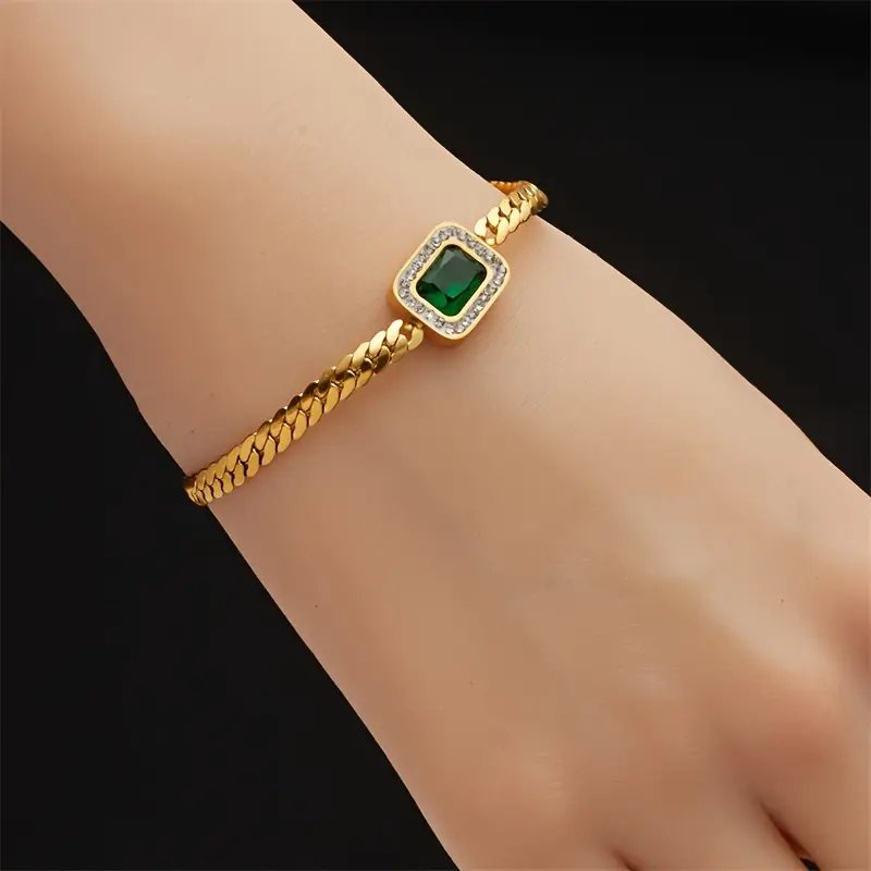 Cuban Chain Emerald Bracelet