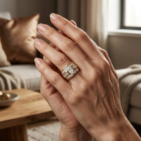 Multi-Band Marquise Diamond Gold Ring