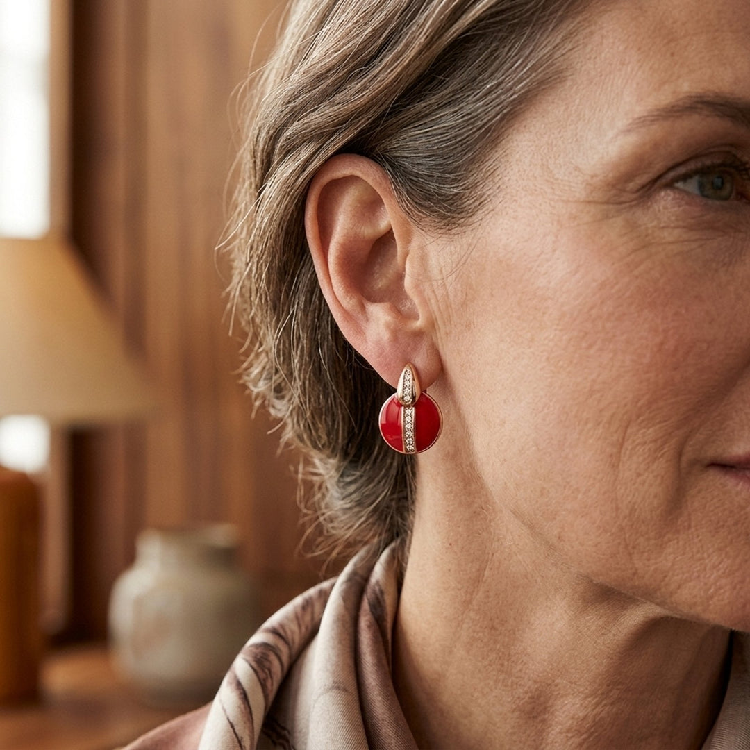 Accented Enamel Drop Earrings