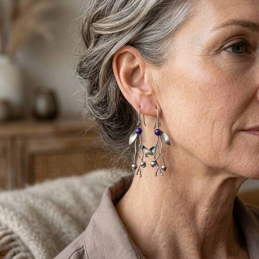 Handcrafted Sterling Silver Branch Earrings