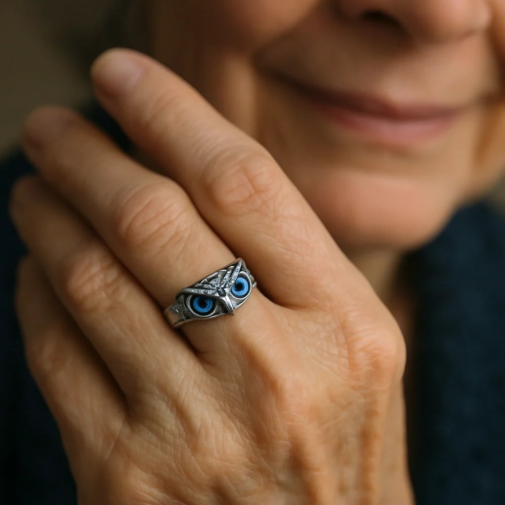Sterling Silver Owl Statement Ring