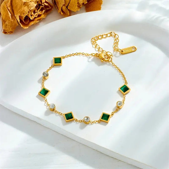 Gold-Plated Square Station Bracelet