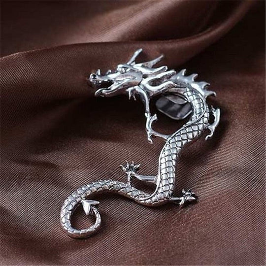 Silver Dragon Detailed Ear Cuff