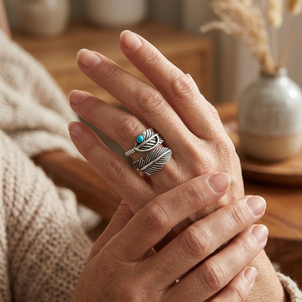 Sterling Silver Feather Wrap Ring