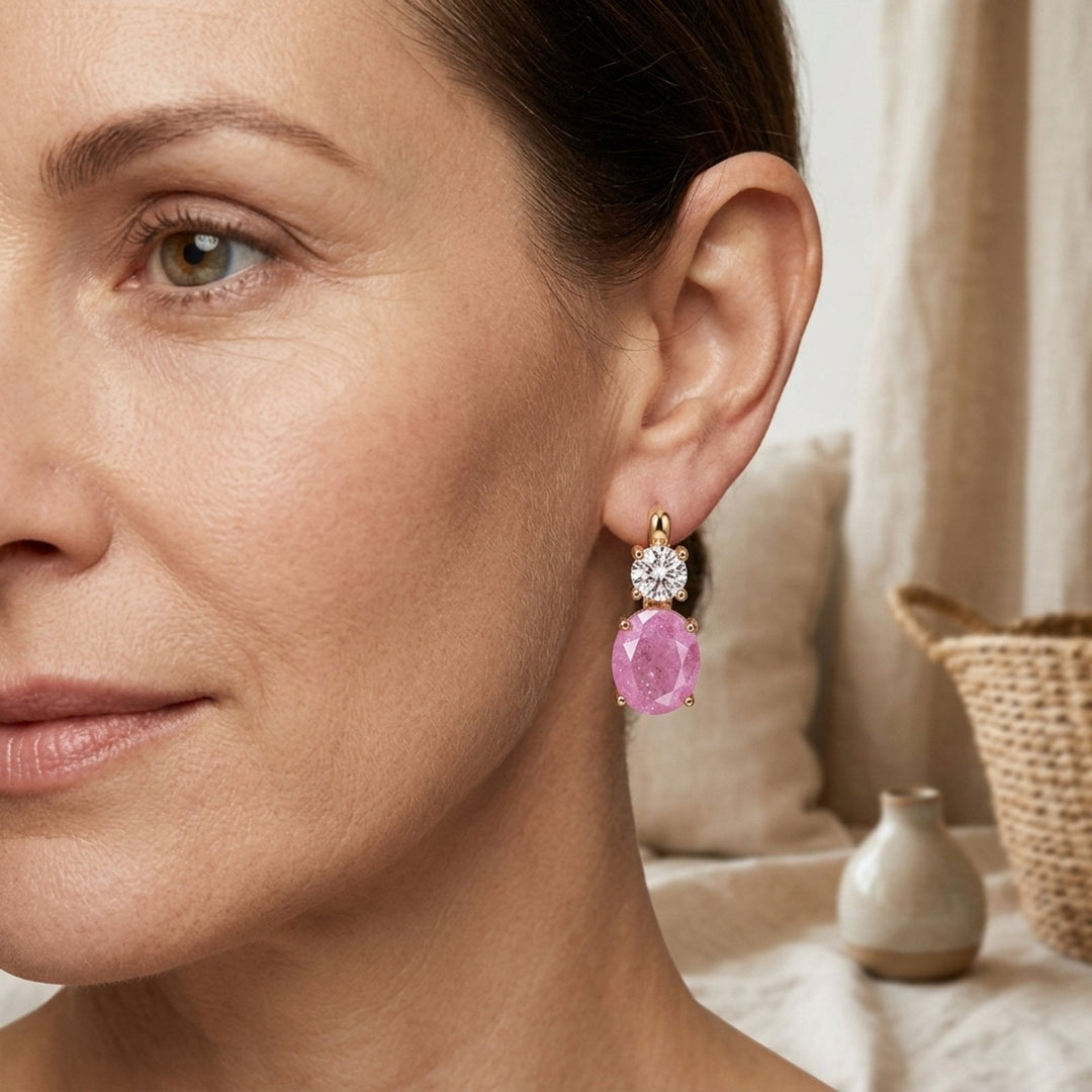 Gold-Plated Cubic Zirconia Drop Earrings