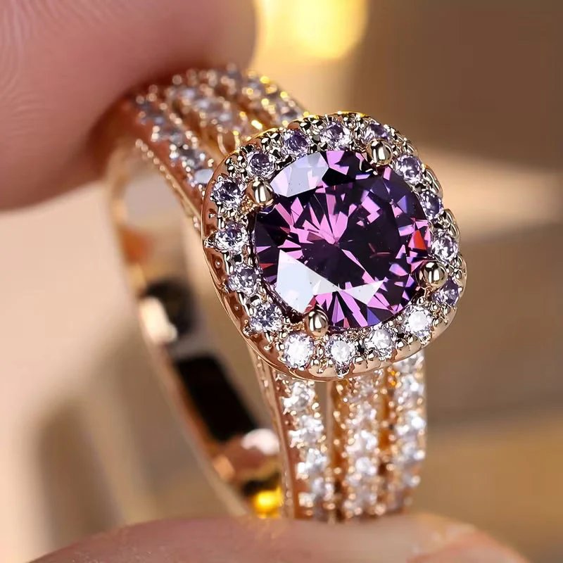 Halo Setting Multi-Band Ring