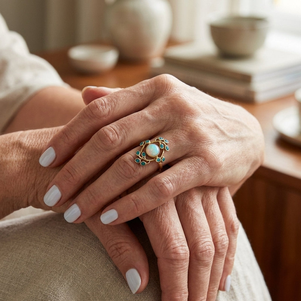 Bezel-Set Opal Multi-Stone Ring