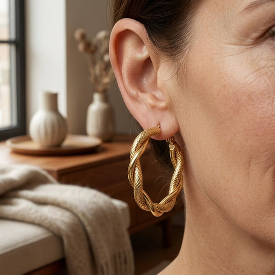 Twisted Cable Hoop Earrings