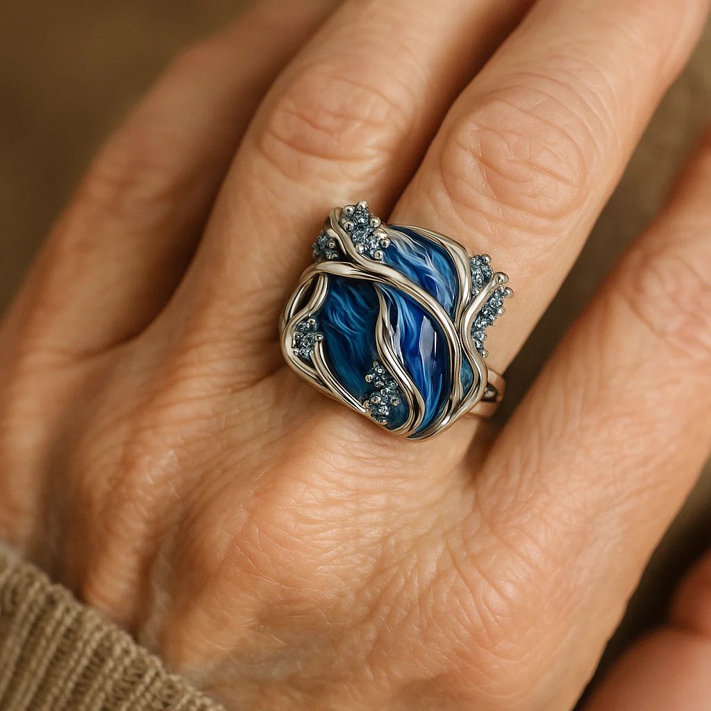 Ocean Wave Sterling Silver Ring
