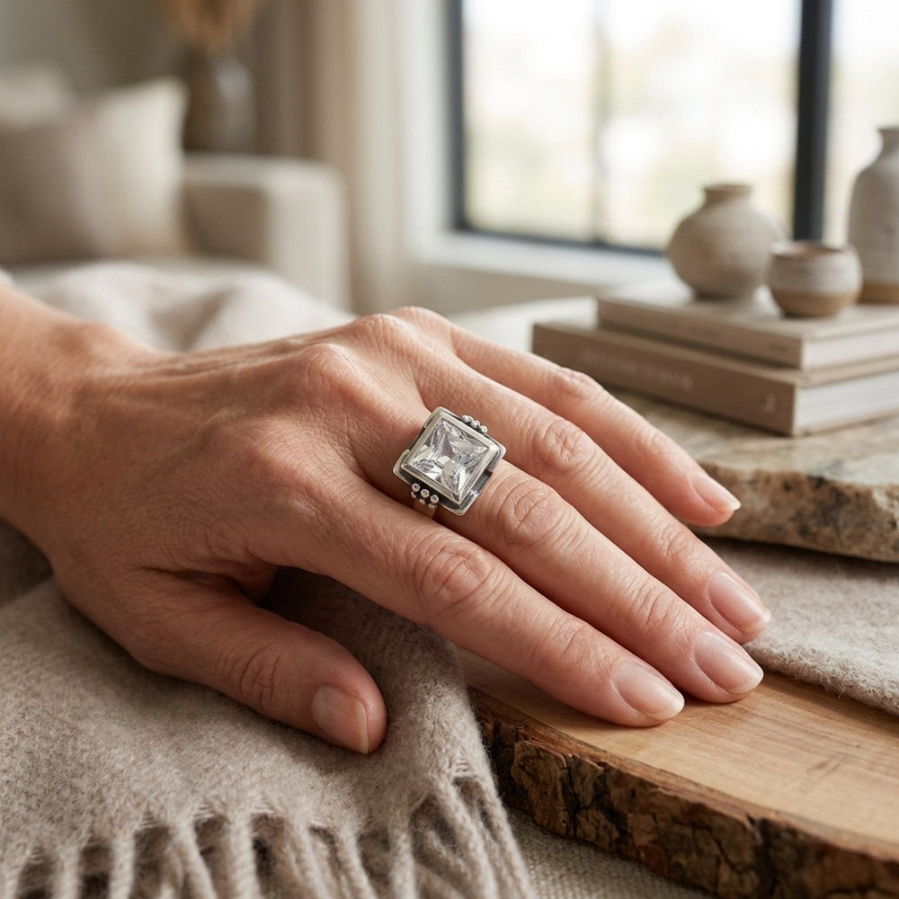 Square Sterling Silver Ring