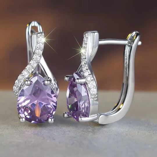 Sterling Silver Teardrop Hoop Earrings