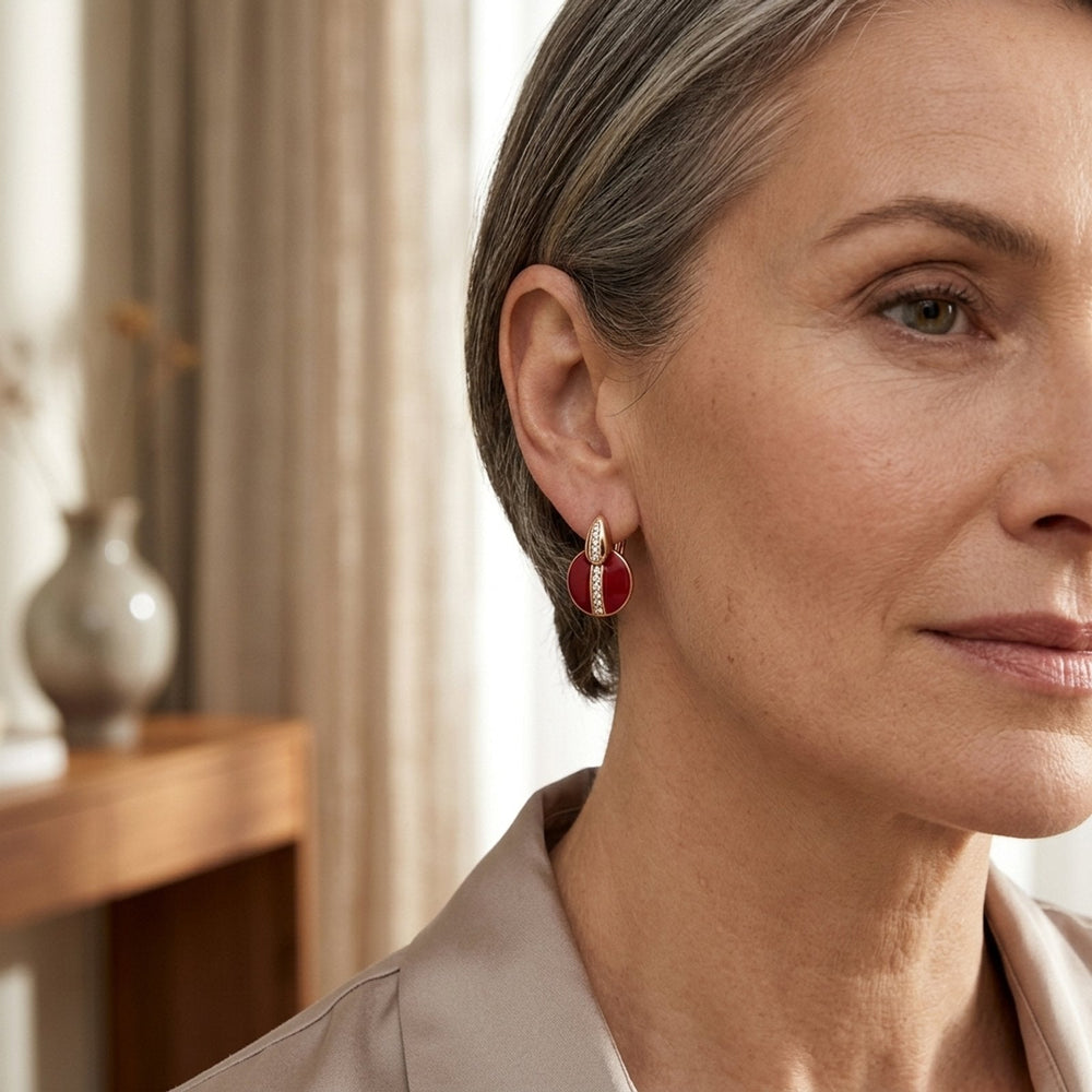 Embellished Enamel Drop Earrings