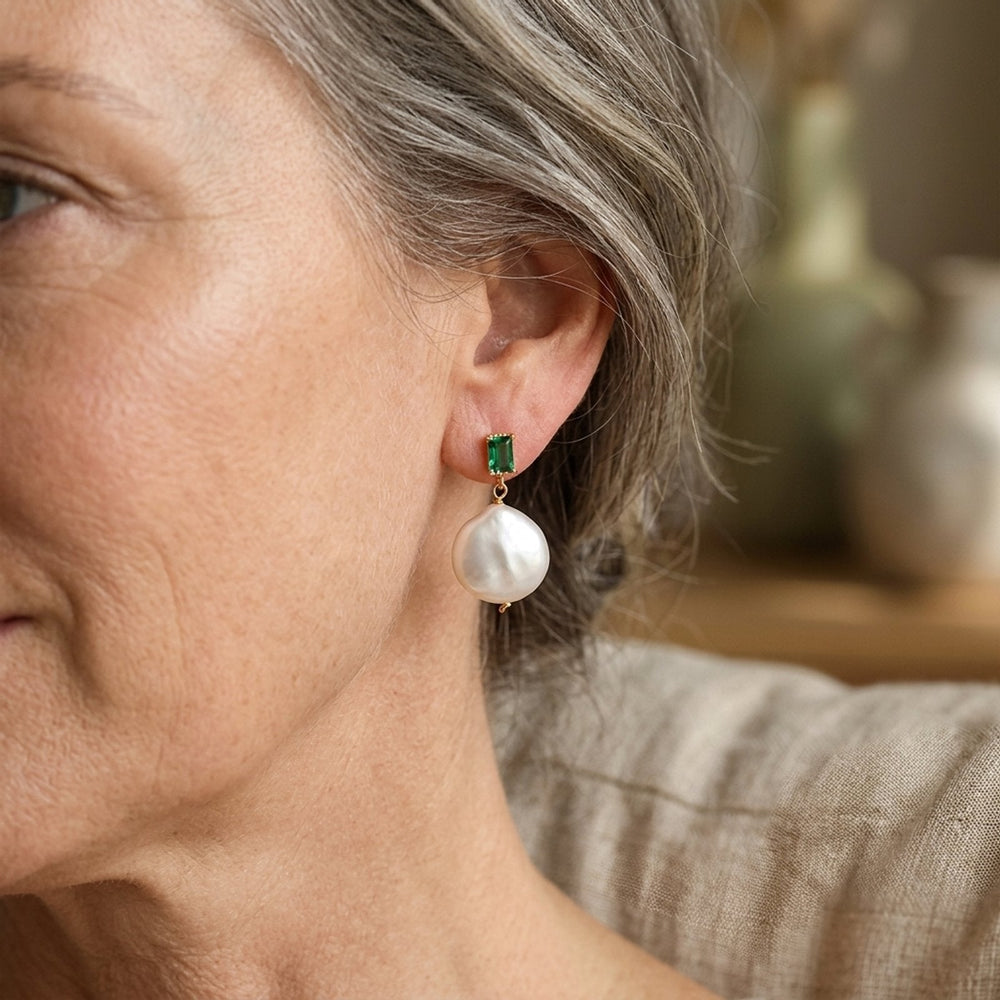 Gold-Plated Pearl Drop Earrings