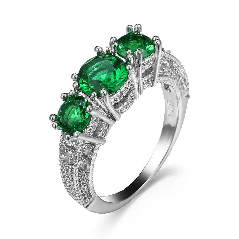 Sterling Silver Three-Stone Ring