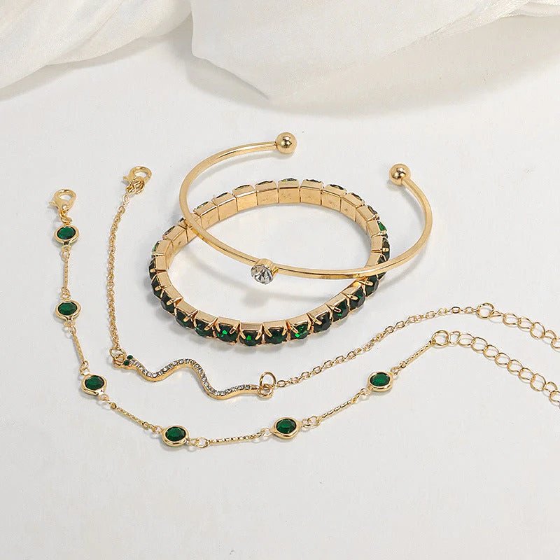 Gold-Plated Tennis Bracelet Set