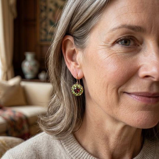 Gold-Plated Cluster Drop Earrings