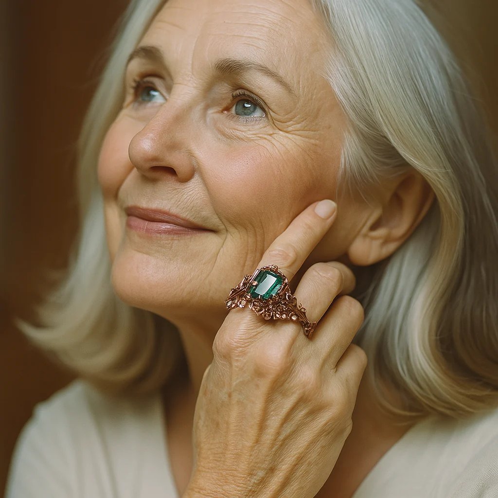 Gold Leaf Motif Statement Ring