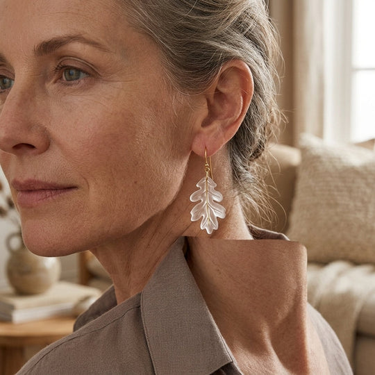 Gold-Plated Leaf Drop Earrings
