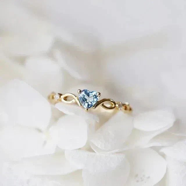 Heart-Cut Cubic Zirconia Gold-Plated Ring