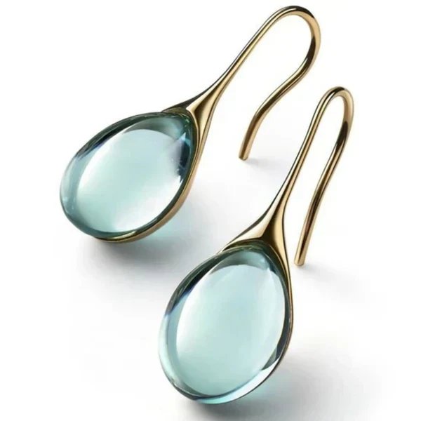 Gold-Plated Wave Ring & Teardrop Earrings Set