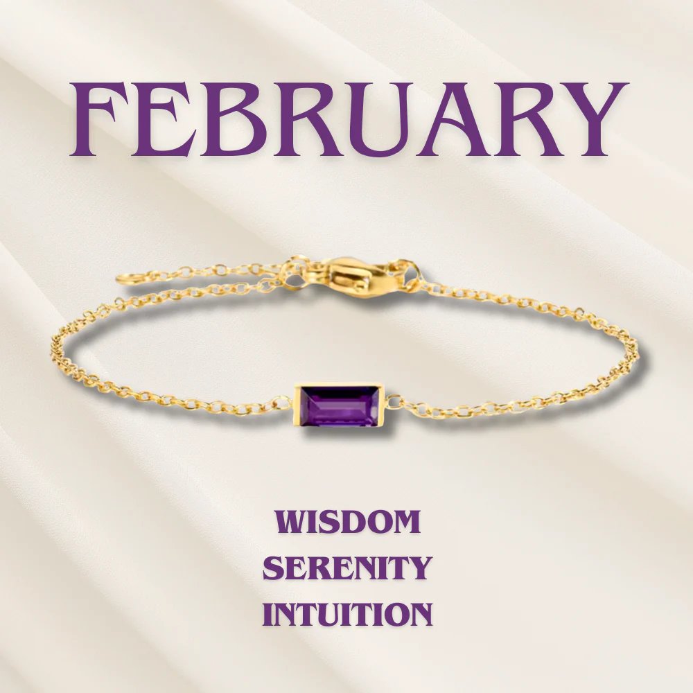 Gold Chain Rectangular Gemstone Bracelet