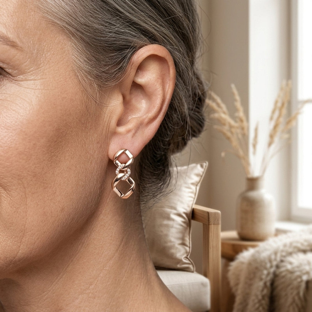 Twisted Embellished Hoop Earrings