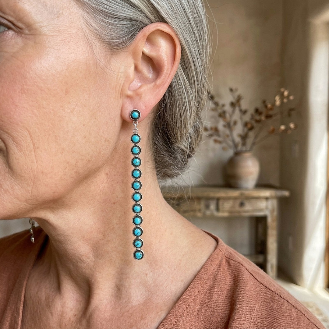 Sterling Silver Turquoise Drop Earrings