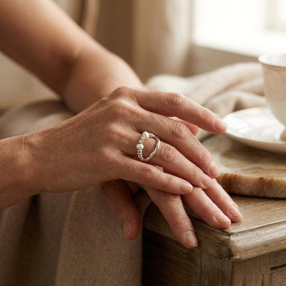Sterling Silver Baroque Pearl Ring