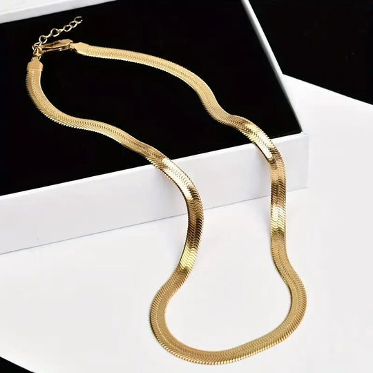 Stainless Steel Flat Cuban Link Necklace