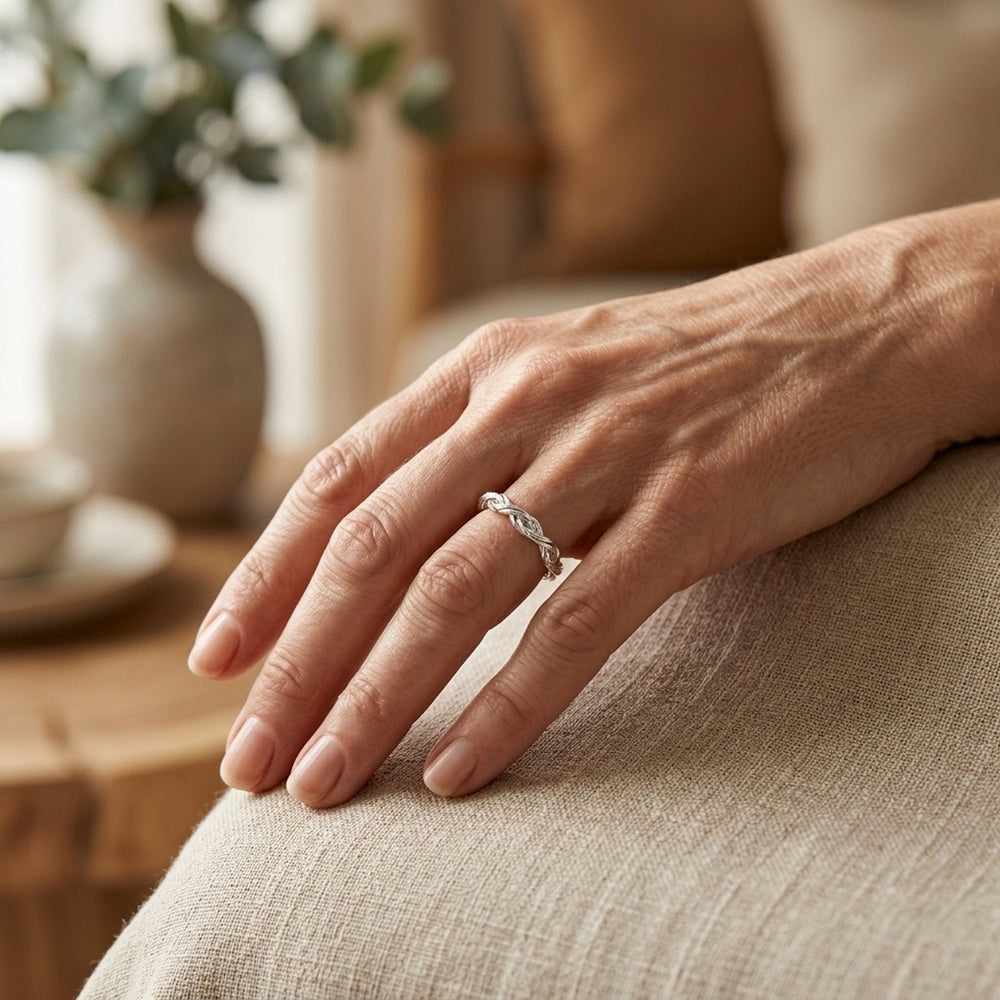 Braided Sterling Silver Open Ring