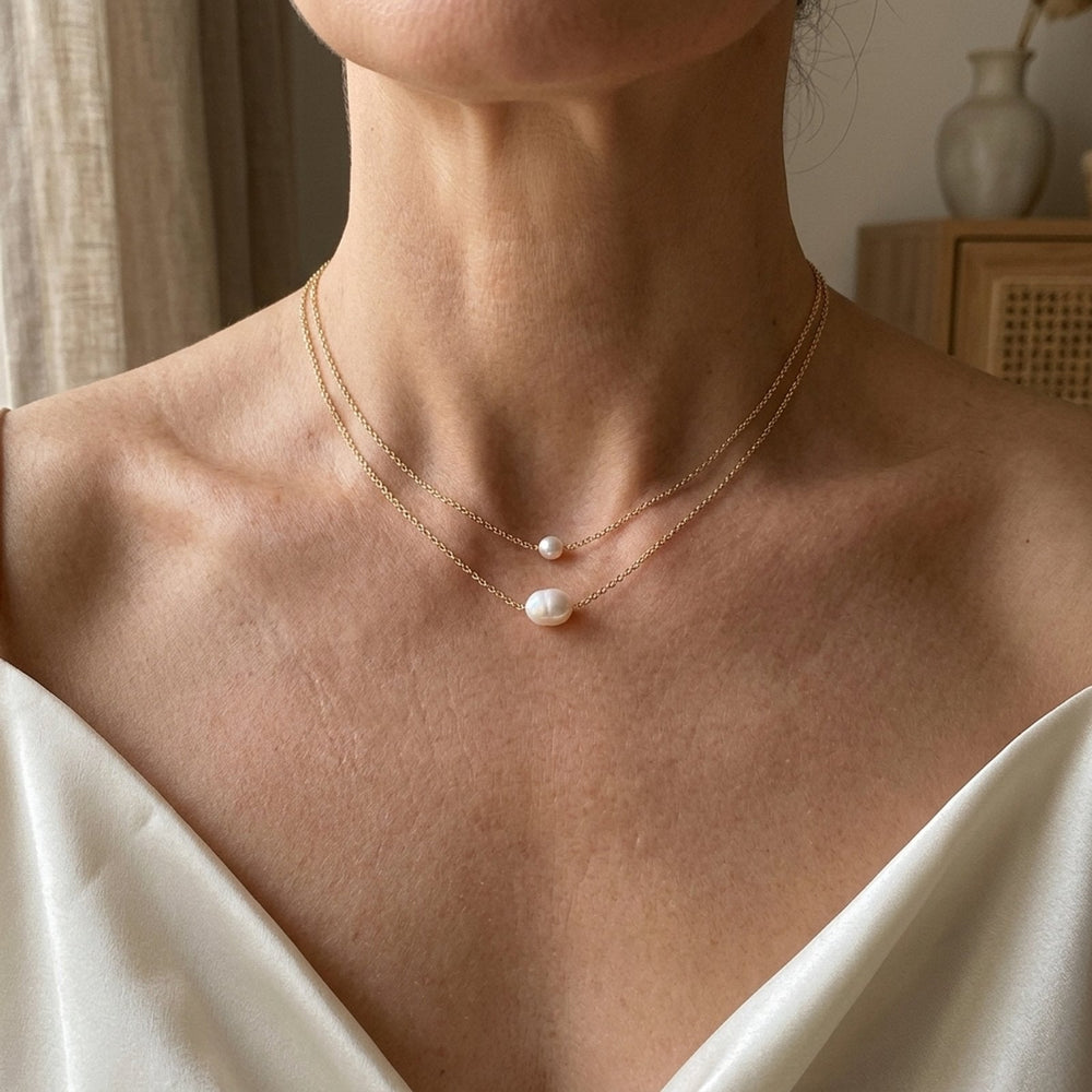 Double Layer Freshwater Pearl Chain