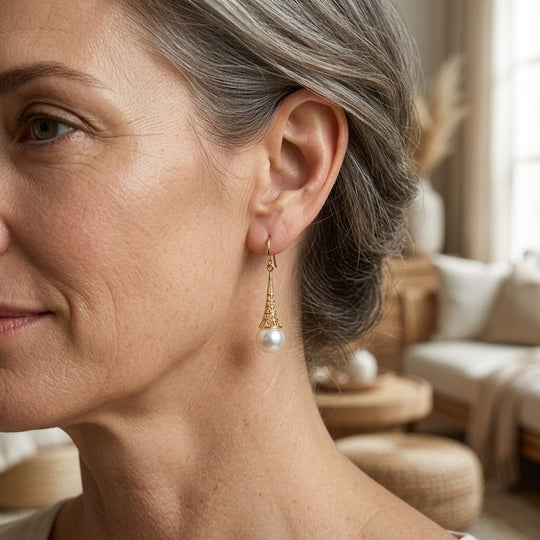 Filigree Pearl Drop Earrings