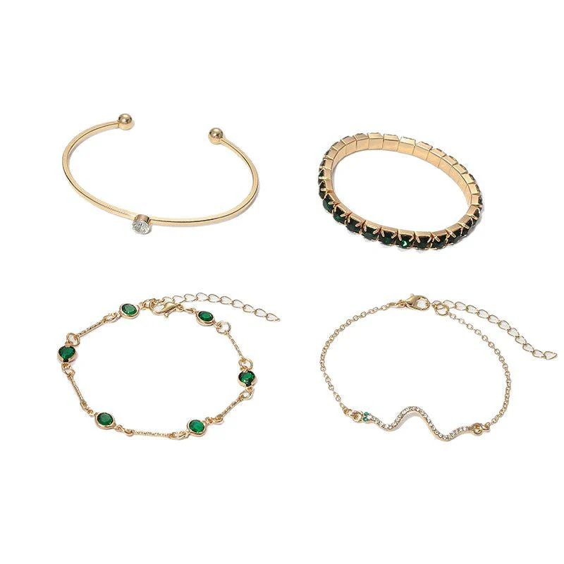 Gold-Plated Tennis Bracelet Set