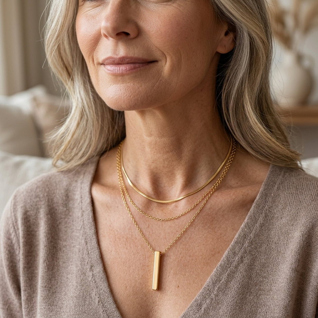 Multi-Layer Chain Bar Pendant Necklace