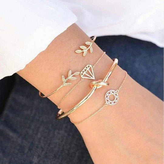 Multi-Chain Stone Beaded Bracelet Set