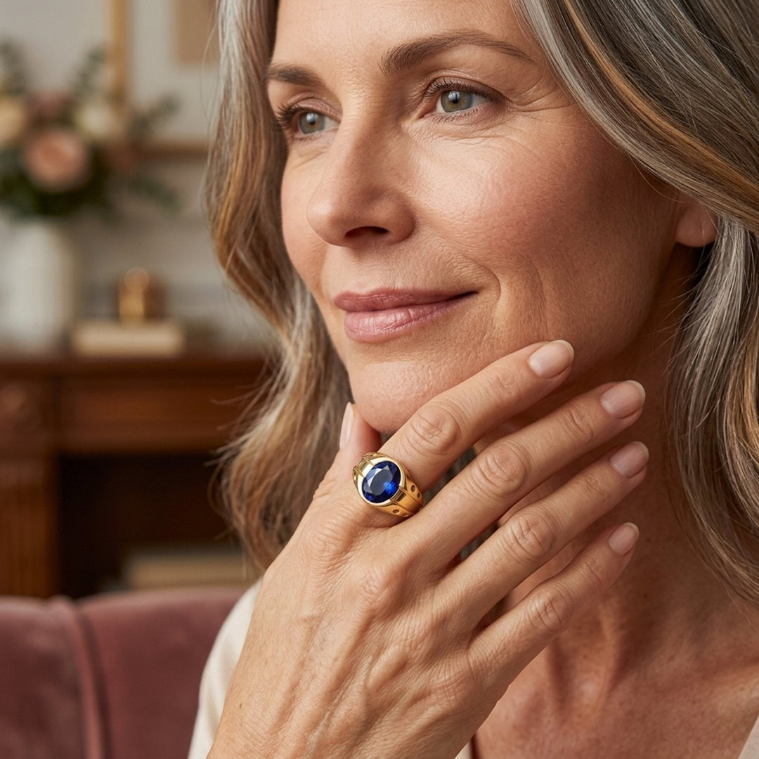 Oval Stone Gold Signet Ring