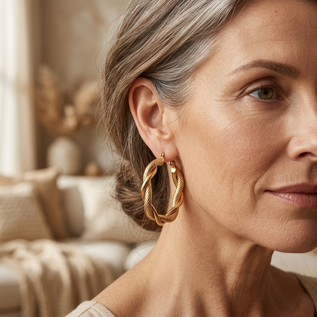 Twisted Cable Hoop Earrings